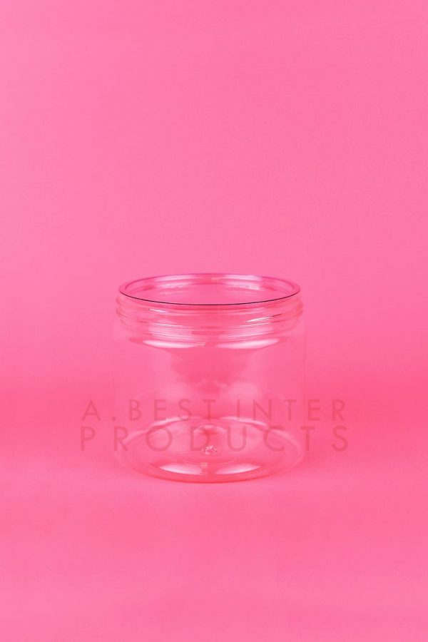 Transparent Hair Cream Jar 400 g with Inner Lid