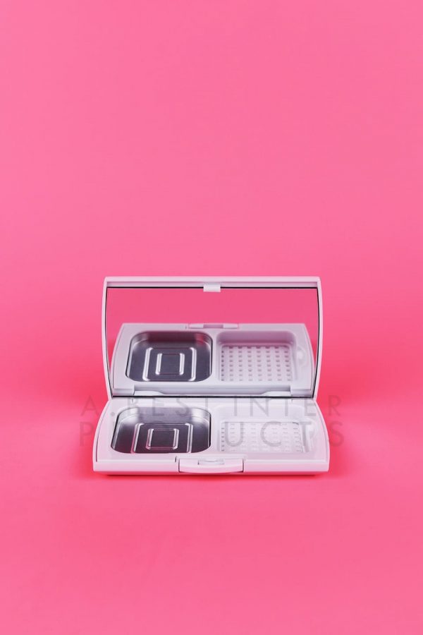 White Flat Rectangle Makeup Container